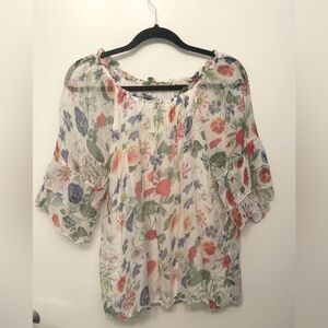 Bellambia Floral Blouse with 100% silk lining. Made in Italy.